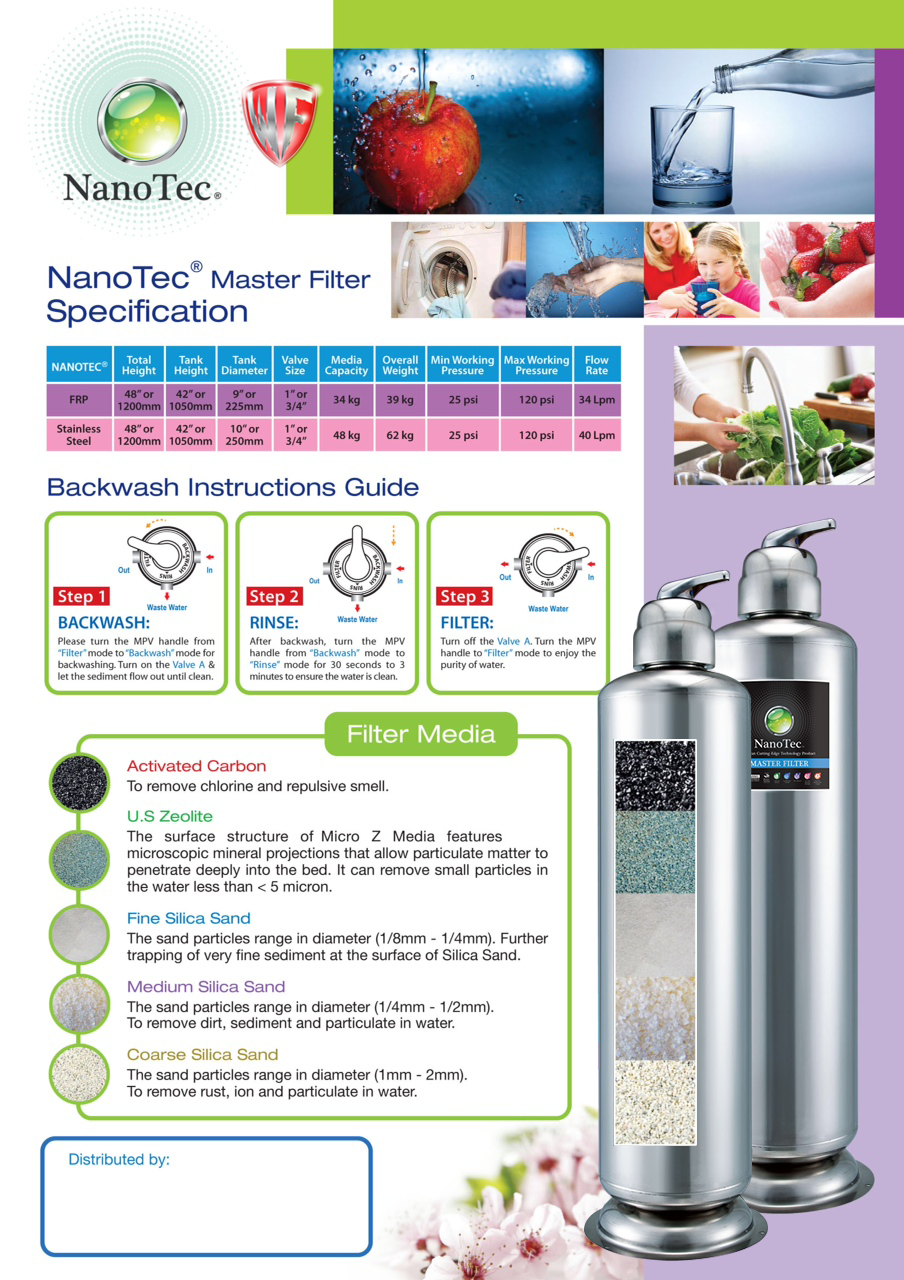NanoTec Korea 304 Stainless Steel Outdoor Master Sand Filter Outdoor
